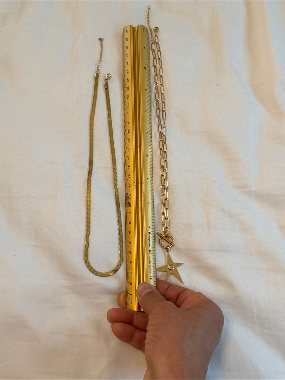 Gold-Tone Layered Star & Interlocking CC Pendant Necklace - - Picture 12 of 14